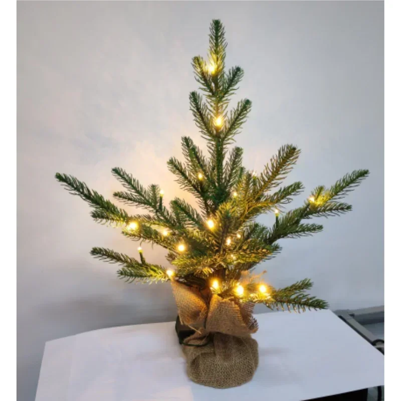 

PVC Christmas Tree with LED Small Christmas Tree Family Gathering Atmosphere New Year Gift Decoration 45cm/60cm