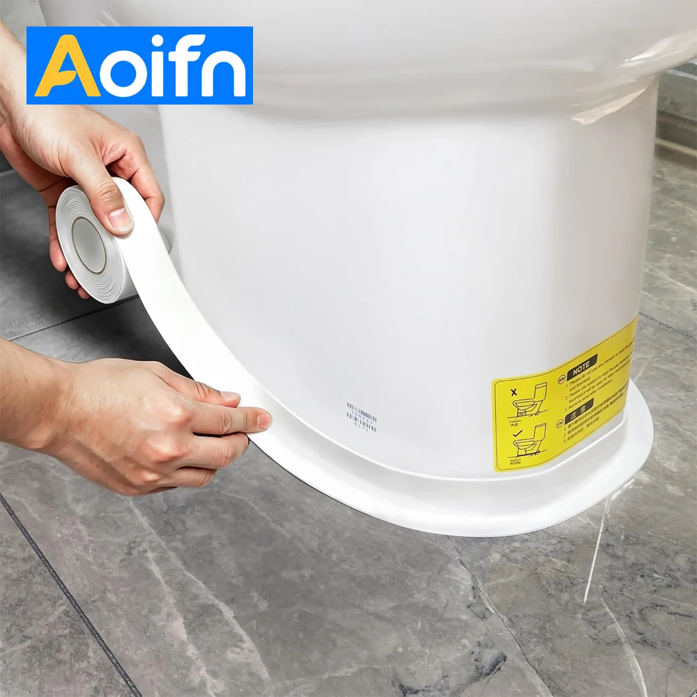Aoifn Self Adhesive Caulk Tape, Waterproof Sealing Strip, Flexible Bathroom Bathtub Gap Cover, Kitchen Sink Edge Protector Tape