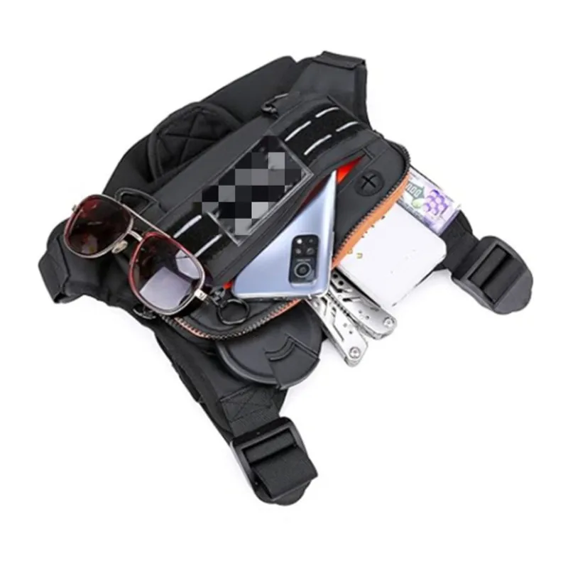 Alças de ombro ajustáveis frente peito correndo colete saco ao ar livre tático escalada saco de peito à prova dwaterproof água anti-roubo ginásio cinto saco