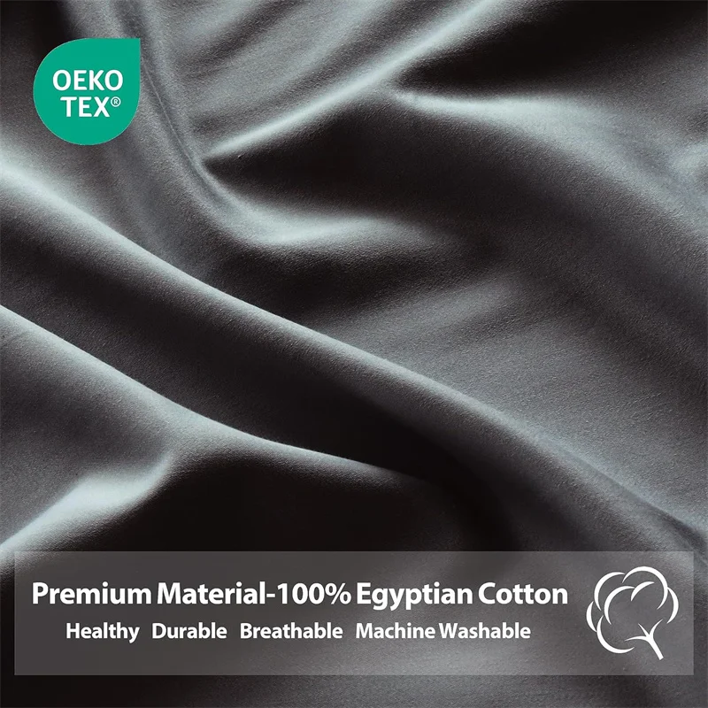 Egyptian Cotton Fitted Sheet with Elastic Bands 100% Cotton Adjustable Non Slip Mattress Covers for Single Double King Queen Bed