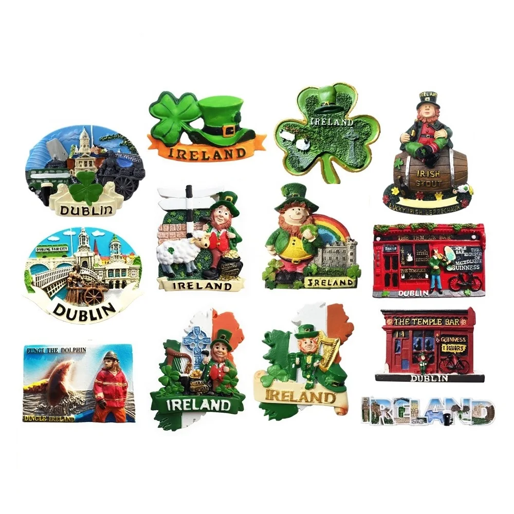 Europe Ireland 3D Fridge Magnets Tourism Souvenir Refrigerator Magnets Sticker Collection Handicraft Decoration Articles