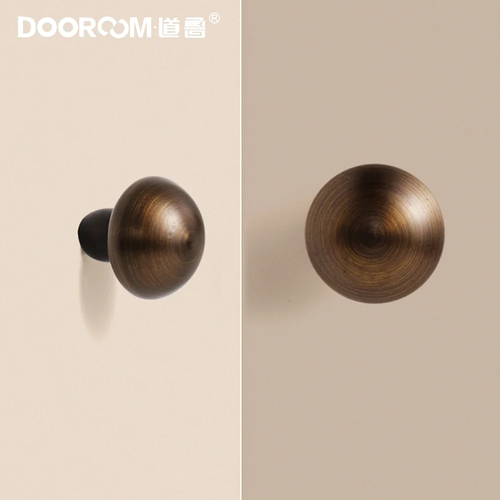 Dooroom  Solid Brass Smooth Round Cabinet Knobs Drawer Handles Wardrobe Elegant Touch Comfortable Feel Pull