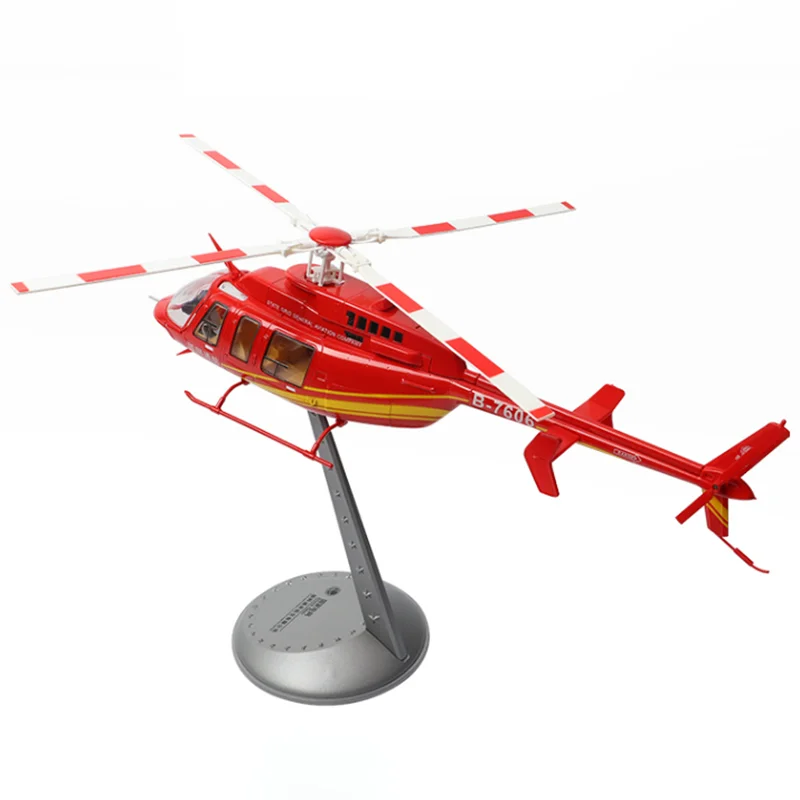 Scale 1/32 Bell 407 Helicopter Miniature Diecast Alloy Eco-friendly Material Aircraft Model Souvenir Collection Gift Toy For Boy