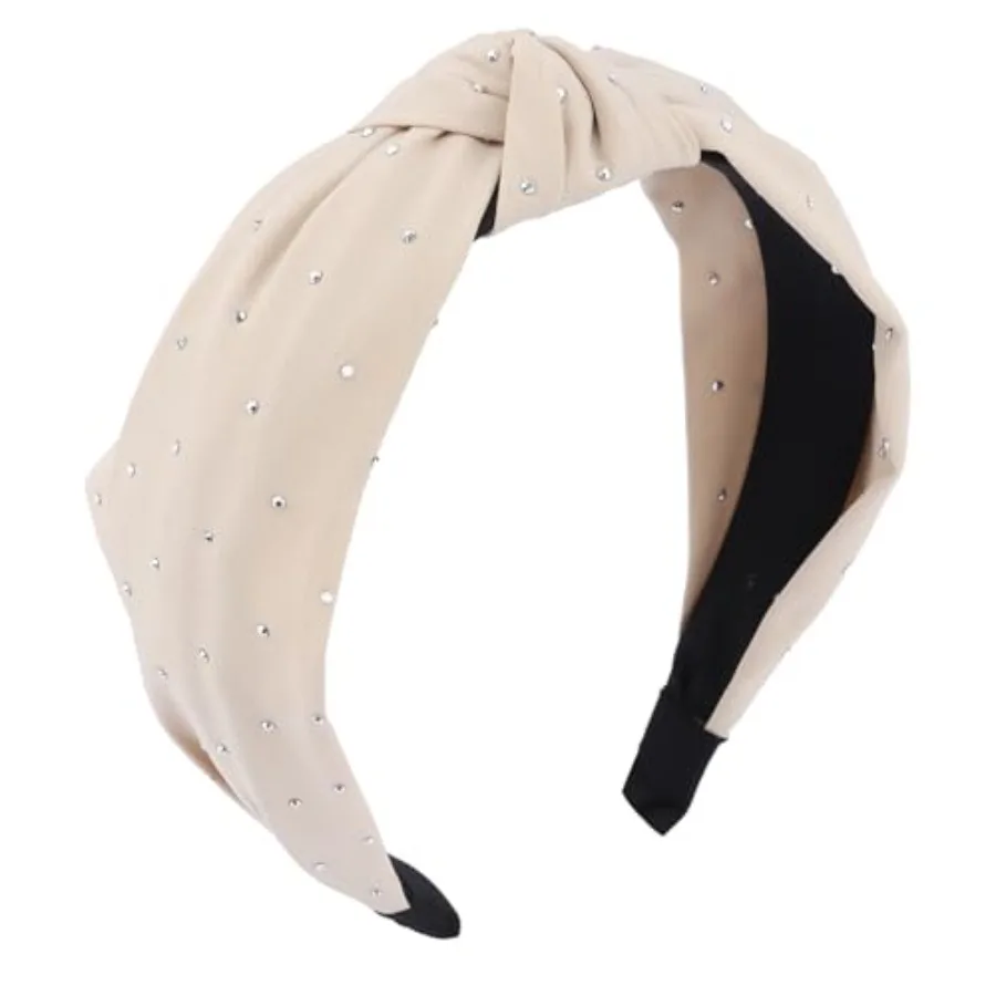 

Knotted Headband for Women Girls Crystal Headband Top Knot Hair Band Hair Accessories Non Slip Knotted Head band Fashion Hairba