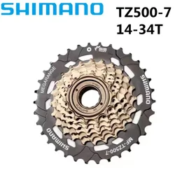 TOURNEY TZ500 6/7 Speed Cassette Mountain Bike Freewheel Metal Thread Sprocket 14-28/34T Original bike parts cassete 6/7v