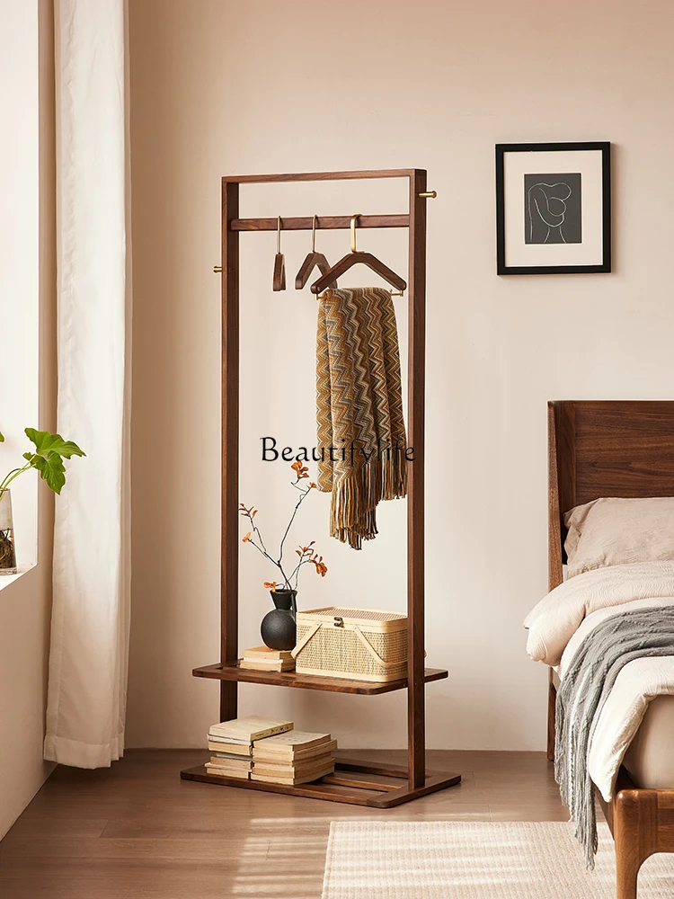 Solid wood coat rack North American black walnut modern simple storage rack