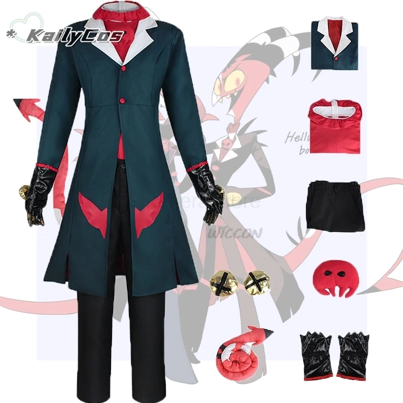 

Hazbin Cosplay Hotel Blitzo Uniform Blitzo Cosplay Costume Blitzo green Tailcoat Men Women Halloween Party Costume Full Set cos