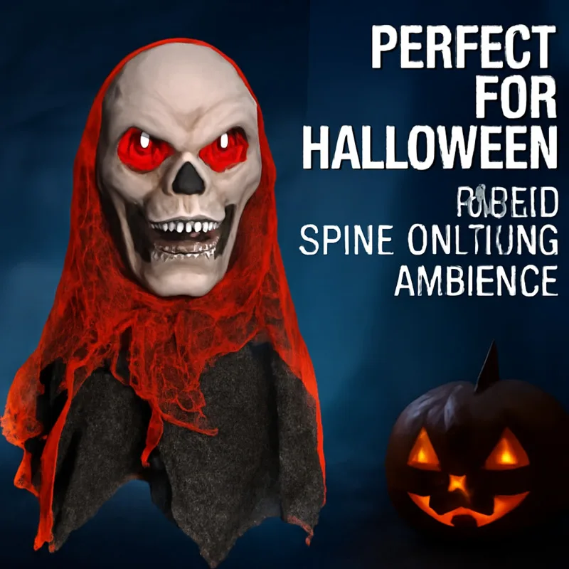 

Spooky Hanging Halloween Skull Skeleton Ghost, Horror Party Prop For Home And Outdoor Decoration, Haunted House Creepy Ornament