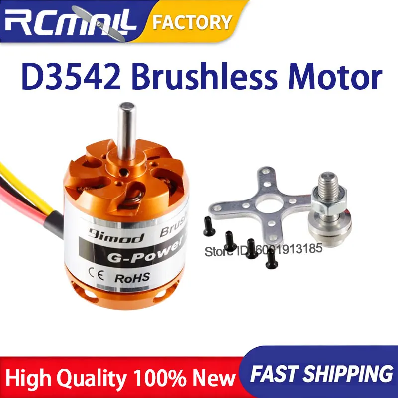D3542 Brushless Motor 1450KV 1250KV 1000KV 5.0mm Shaft 2S 4S Power for RC Car FPV Drone Fixed Wing PC Accessory Tool Kit