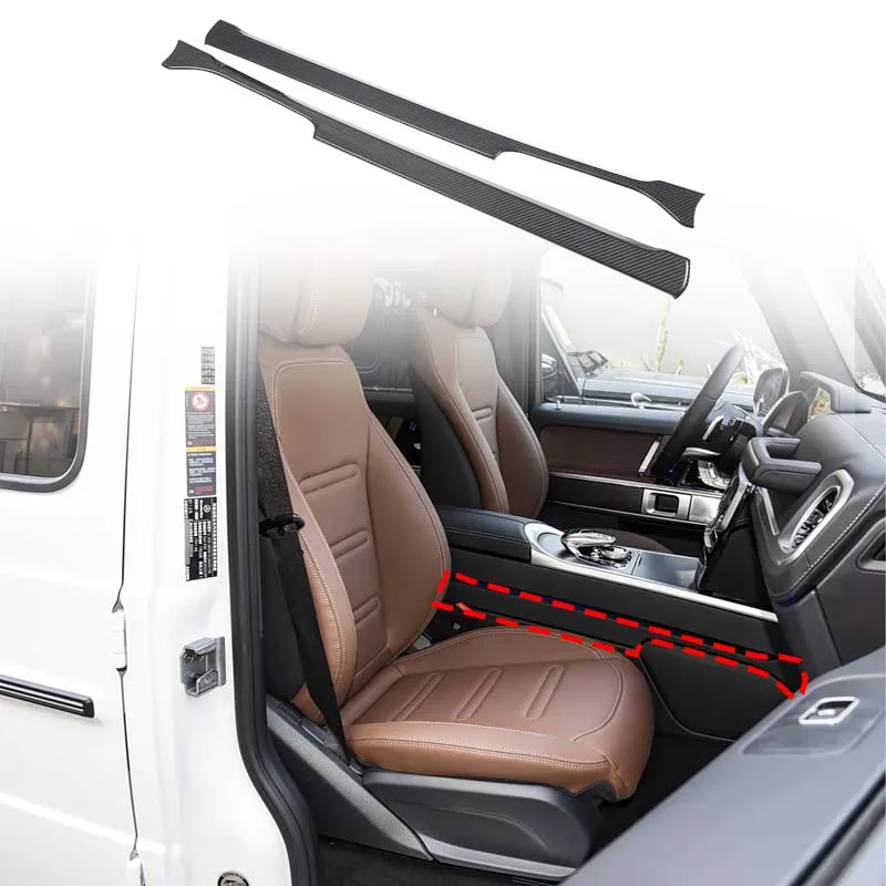 

2 шт. настоящее углеродное волокно для Mercedes-Benz G-Class W463 2019-2024, центральный механизм управления, боковая декоративная полоса, автомобильные аксессуары