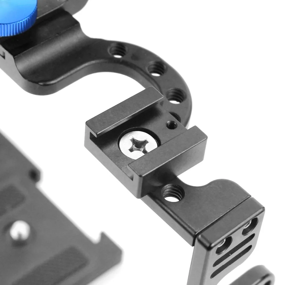Kamera Käfig für Panasonic Lumix GH5 / GH5s Schutzhülle Spiegellose System Cam Montage Halterung Aluminium mit Top Griff Grip – Detail 7