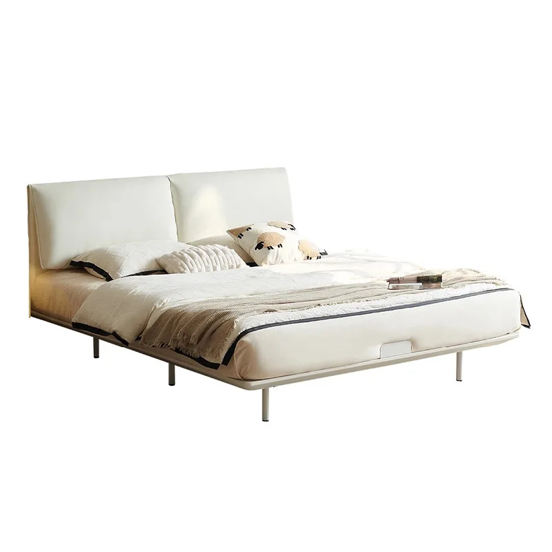 

Wrought iron suspension bed, all carbon steel leather bed, modern simplicity