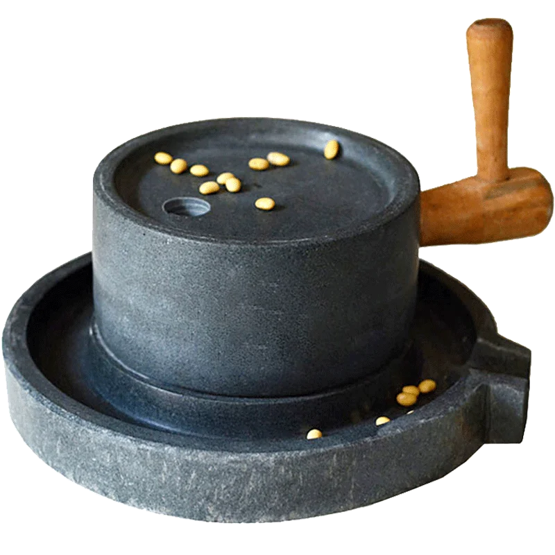 Stone mill household small mini retro natural bluestone grinding disc traditional hand push old-fashioned stone mill yellow soyb