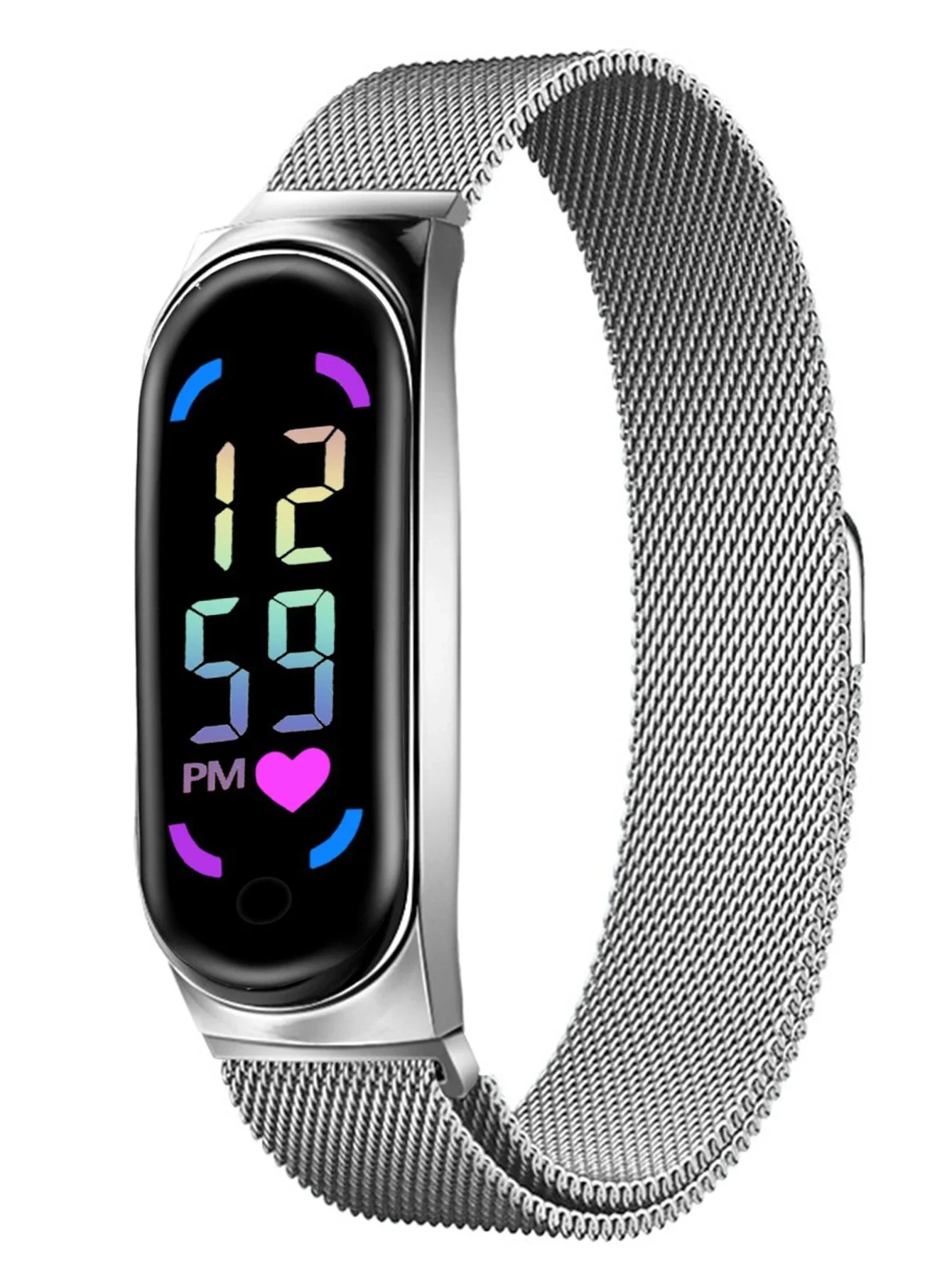 M7 Cartoon LED Student Electronic Watch, Innovative Colorful Sports Mesh Strap Bracelet Watch