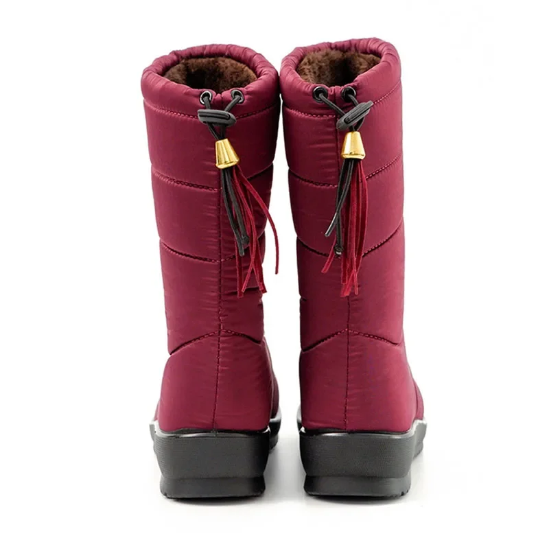 BEYARNEWarm Fur Winter Boots for Women Warm Waterproof Winter Boots Mid Calf Snow Women\'s Boots Women\'s Shoes