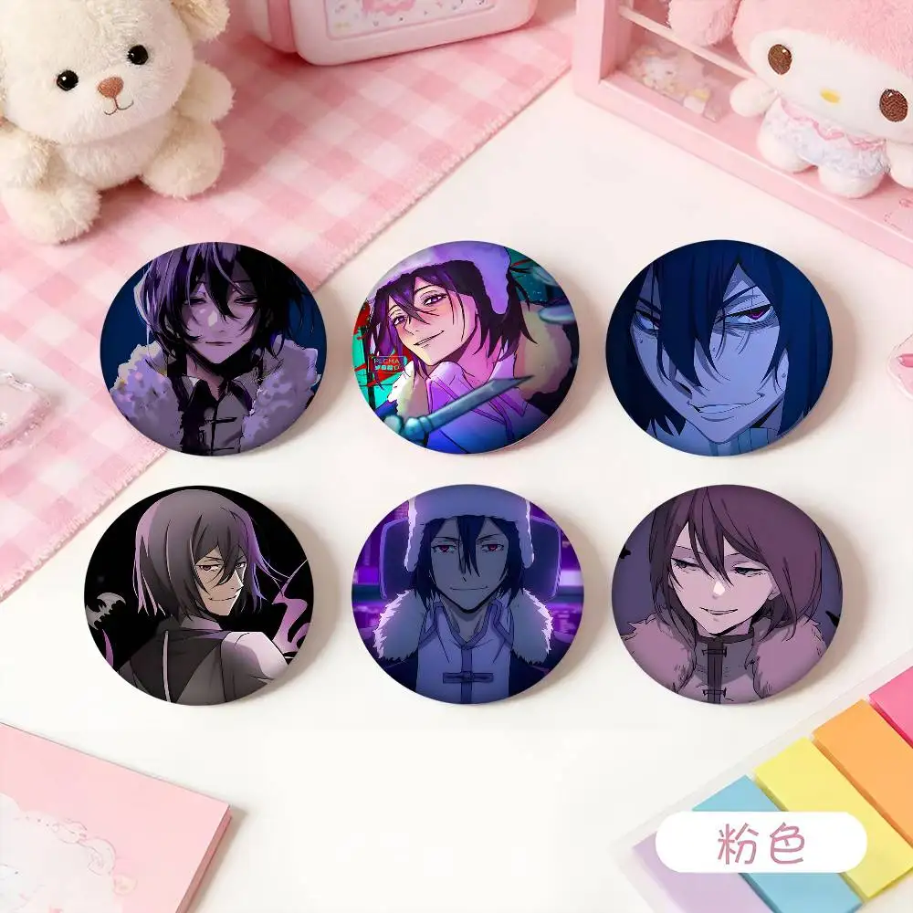 1pc Anime Fyodor D From B-Bungo Stray Cartoon Style Badge Brooches On Backpack Decoration Round Enamel Pins For Accessorys