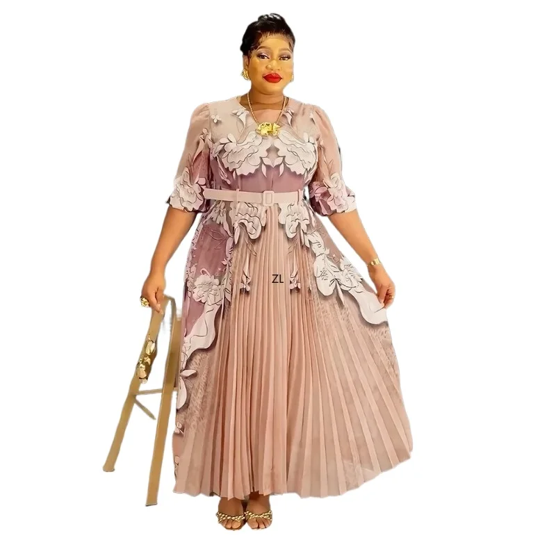 

Африканские платья больших размеров для женщин, традиционное платье Базен с вышивкой, свадебное платье Анкара, кружевные халаты, африканская одежда 2026