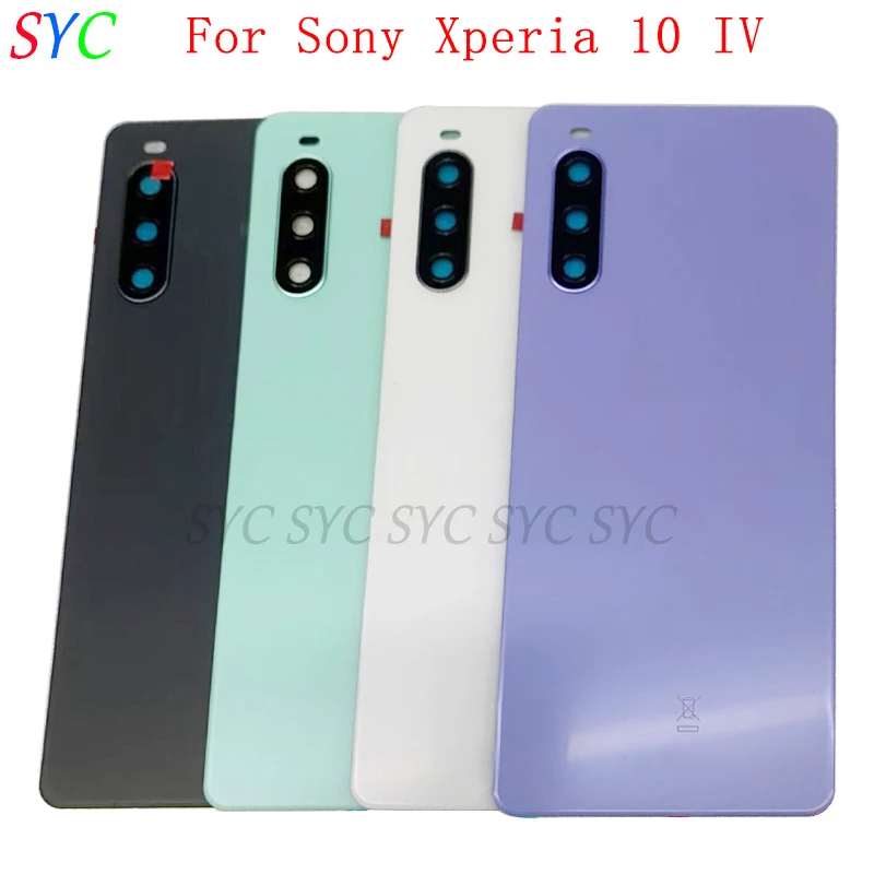 Original Rear Door Battery Cover Housing Case For Sony Xperia 10 IV Back Cover with Camera Frame Lens Logo Repair Parts