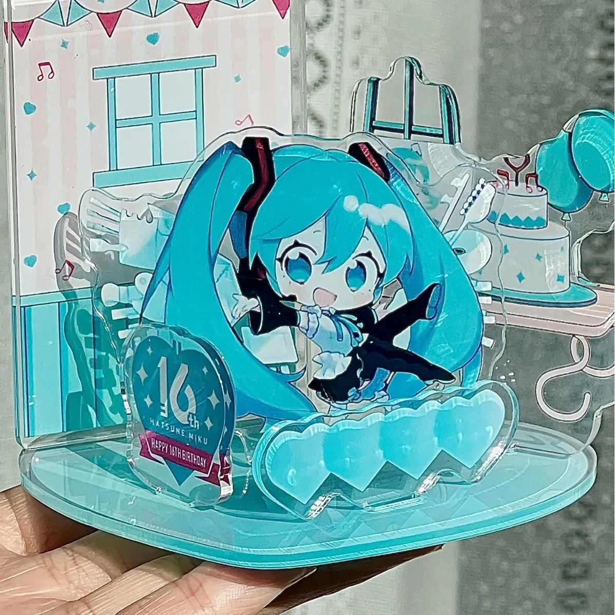 New Anime Hatsune Miku 16th anniversary Acrylic standing bracket Model Kawaii assembly Desktop ornament decoration Toys Gifts