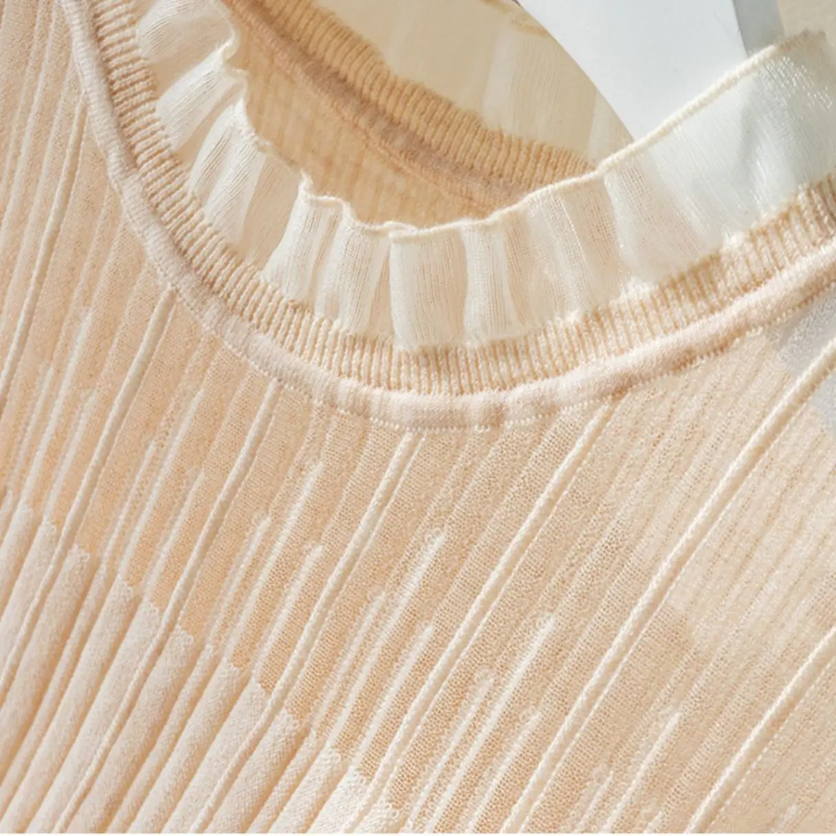 特大レース O ネックニットタンクトップレディース夏のファッションネット糸中空アウトキャミソールトップ Tシャツ女性服オールマッチ Tシャツ