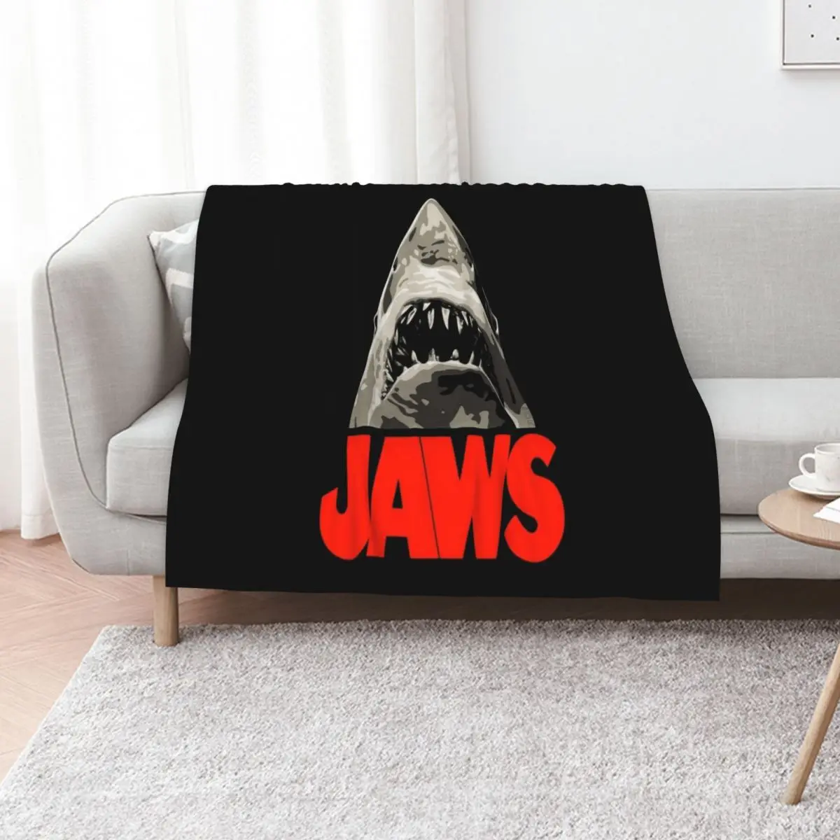 JAWS - Great White Shark Throw Blanket Decorative Sofa Single For Baby Designers Extra Large Throw Decorative Sofas Blankets