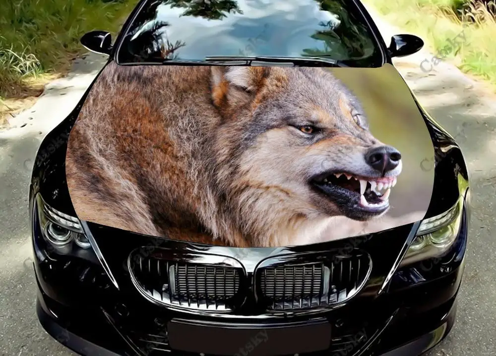 wolf ferocious animal Car stickers engine cover stickers auto parts custom pattern packaging modified decorative car stickers