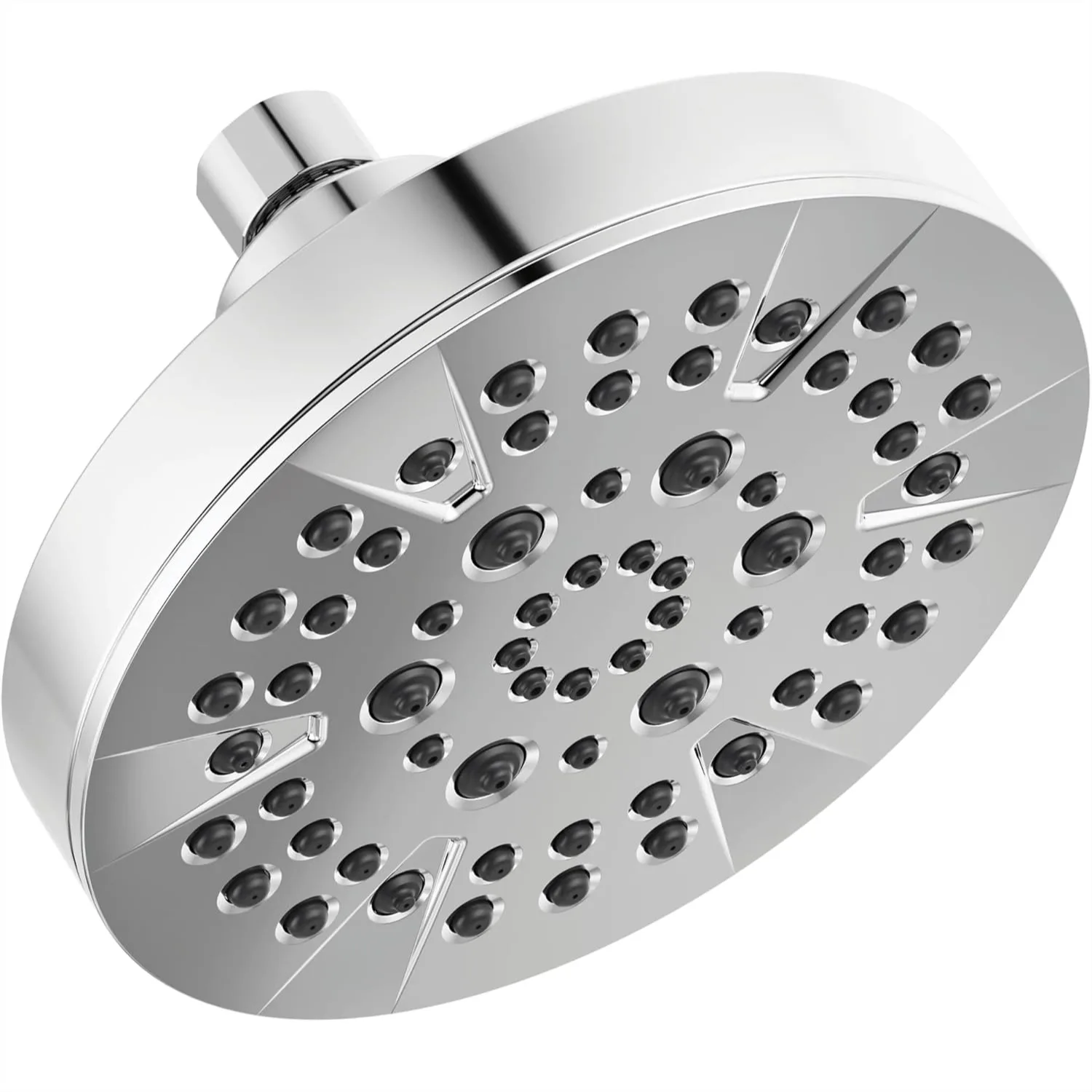 

6 Inch Chrome Shower Head with High Pressure Spray, 6-Setting Showerhead, 1.75 GPM Flow Rate, Easy Clean Touch-Clean Nozzles