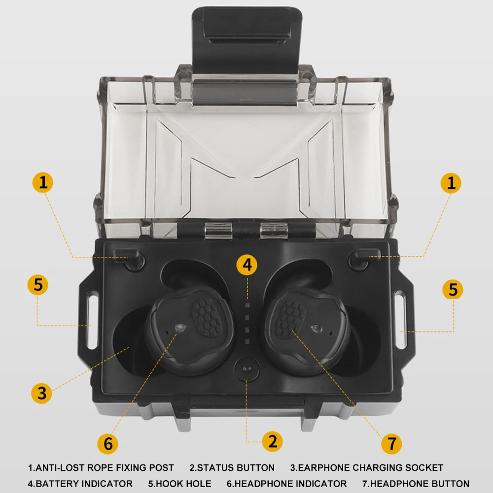 Taktyczne słuchawki douszne Bluetooth połączenie na zewnątrz ochrona słuchu myśliwski zestaw słuchawkowy z redukcją hałasu treningowy Airsoft sprzęt strzelecki