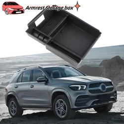 Car Armrest Storage Box for Mercedes Benz GLE Class W167 V167 350 450 400d 2020-2024 Central Glove Tray Holder  Auto Interior