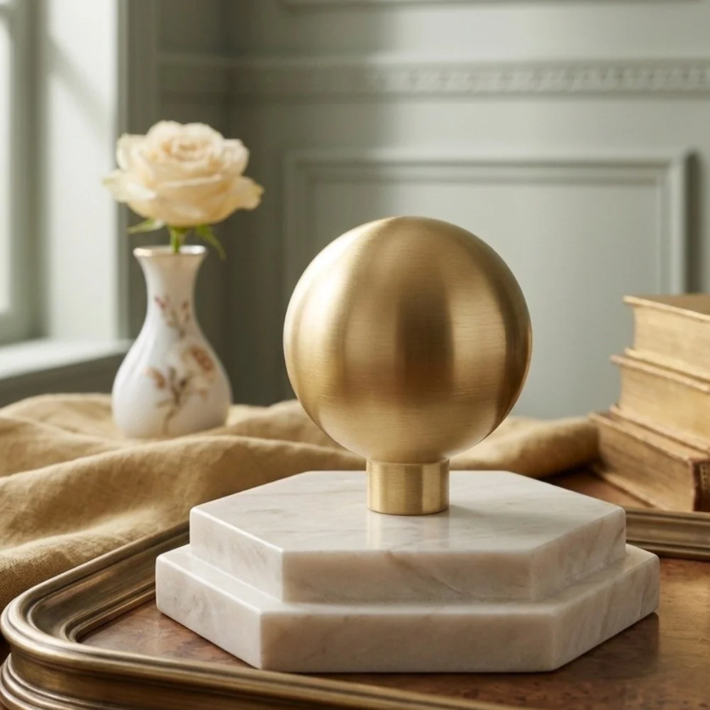 Round Solid Brass Cabinet Knobs for Use on Wardrobe Doors Cupboard Fronts and Vanity Drawers in Home Interiors