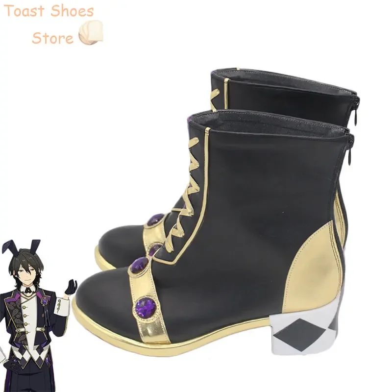 Sakuma Rei Cosplay Shoes Game Ensemble Stars Cosplay Props PU Leather Shoes Halloween Carnival Boots Costume Prop