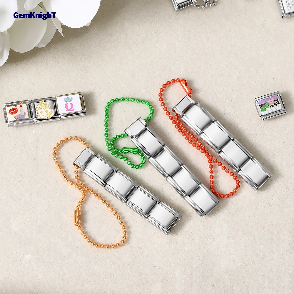 Fashion Fit 9 mm italienisches Charm-Telefonseil aus Edelstahl mit bunten Perlen, Kette, Schlüsselanhänger, Schmuckherstellung, DIY-Geschenk für Frauen – Detail 6