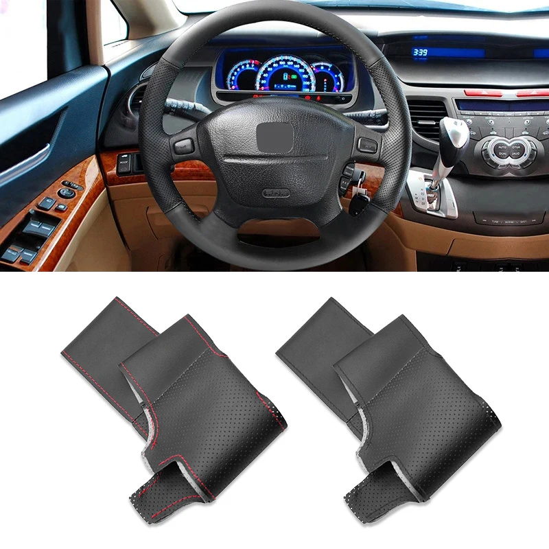 Breathable Perforated Leather Steering Wheel Cover for Honda Accord CR-V Civic Acura CL, Anti-Slip Hand-Stitched Trim