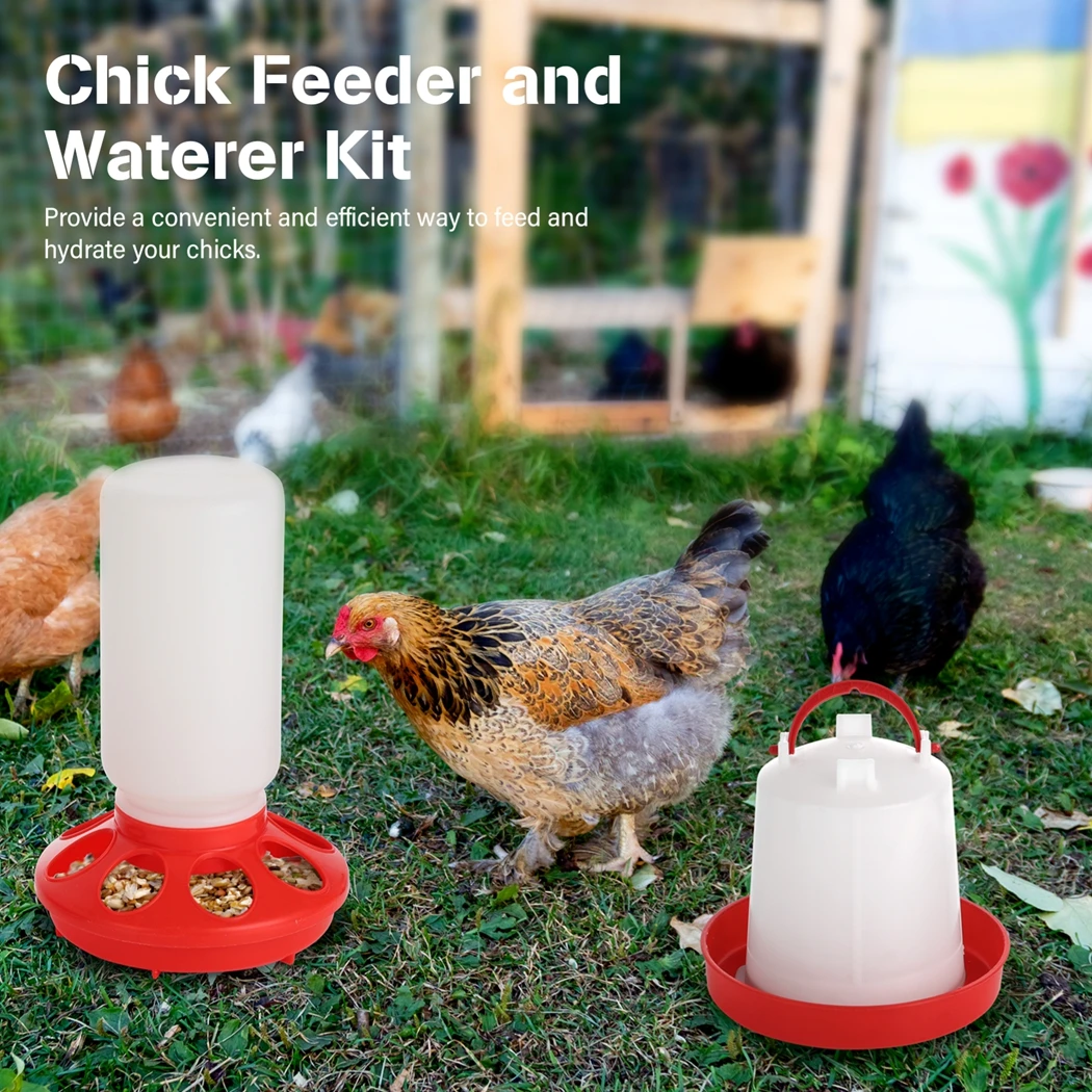 Chick Feeder Waterer Chick Feeder Waterer Hanging Baby Chick Waterer Automatic Chick Feeder Waterer Kit For Baby Chicken Duck