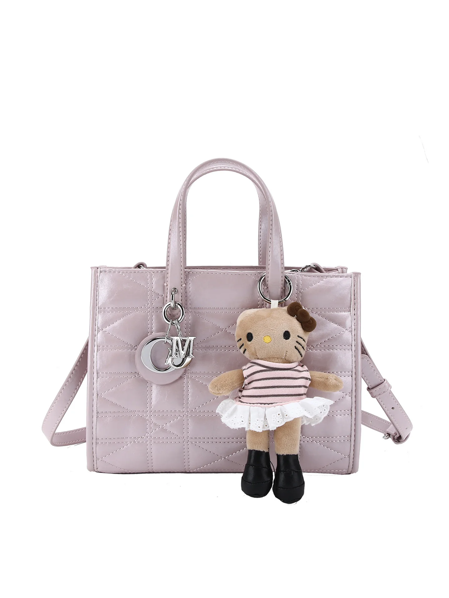 Bolso Lujo Diamante Rosa Cuero Suave - usage example