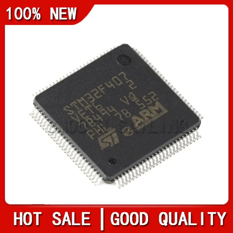 100% nova STM32F407VET6 STM32F407VGT6 STM32F407 VET6 STM32F407 VGT6 QFP-100 Chipset