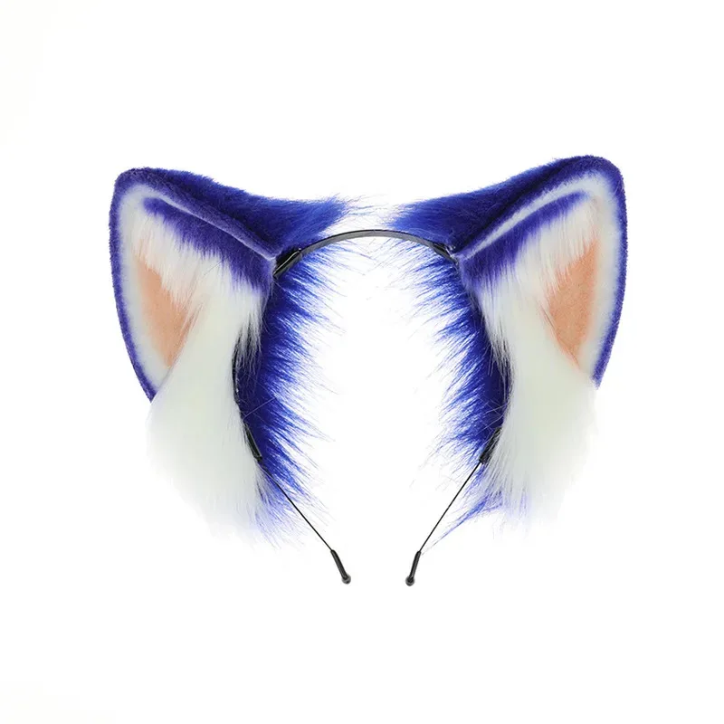 Imitation Handmade Kc Anime Lolita Jk Cat Plush Ears Cosplay Hair Headwear Blue Sonic Hedgehog Halloween Ear Hairband view 2