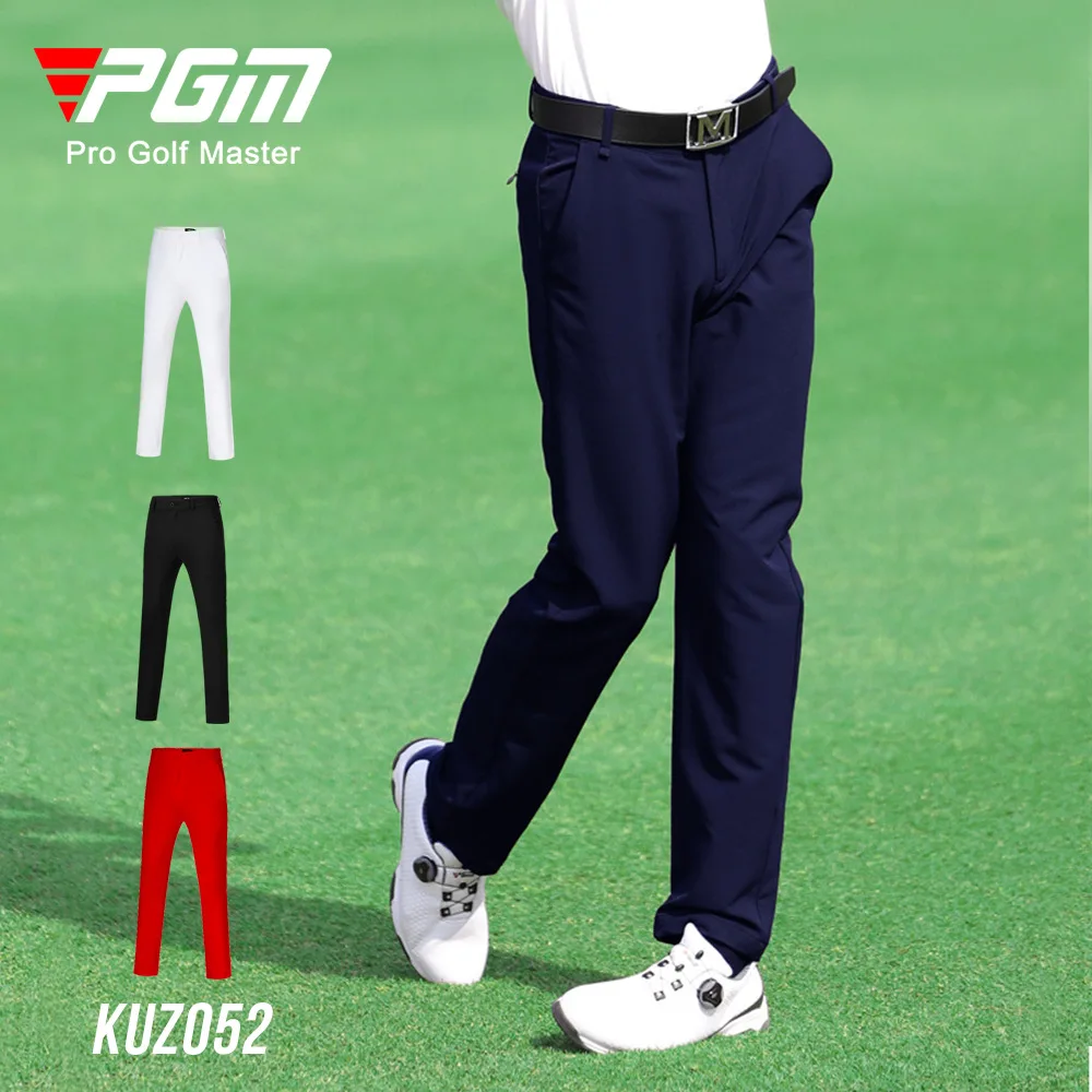 PGM Men Golf Pants Spring Autumn High Elastic Sports Wear-resistant Golf Tennis Trousers KUZ052 Slim Fit Soft Male Pants