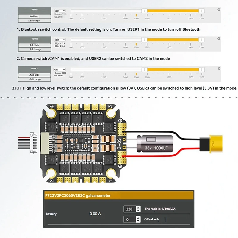 F765 V2 FC&ESC FPV Stack F722 Контроллер полета 65A AM32 ESC без BEC для RC FPV Drone