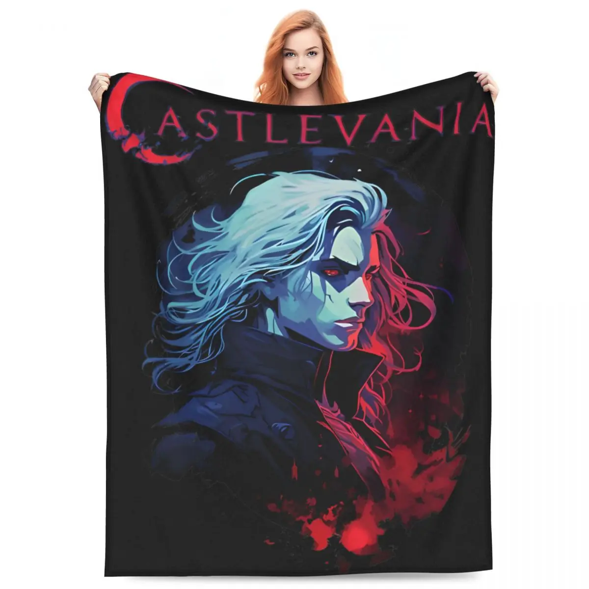 Alucard Red Blue Fleece Blanket Castlevania Awesome Throw Blankets for Home 125*100cm Rug Piece