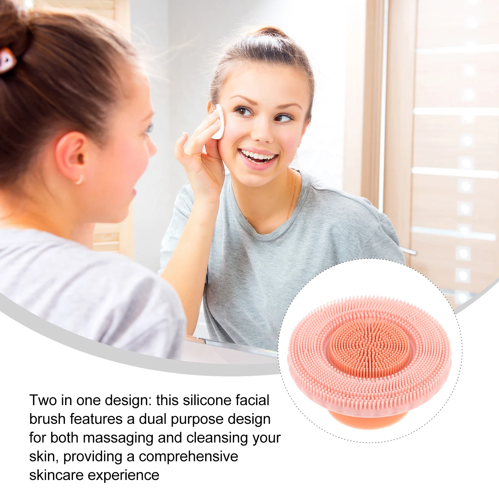 Brosse faciale en Silicone souple 2 en 1, nettoyage en profondeur détachable, épurateur manuel, exfoliant, brosse de soins de la peau, épurateur Facial doux