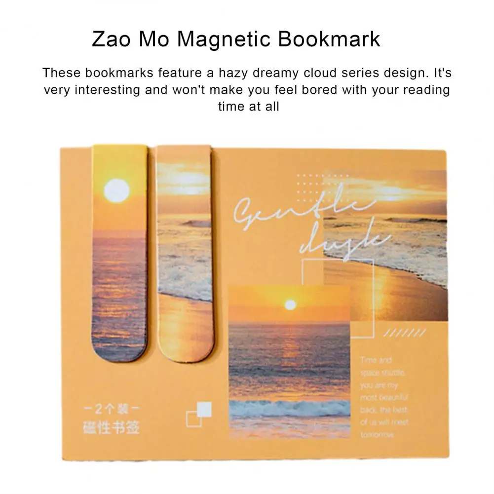 Creative Magnetic Bookmark Romantic Cloud Sky Landscape Magnetic Bookmarks Literary Book Marker Clip for Book Lovers for Reading