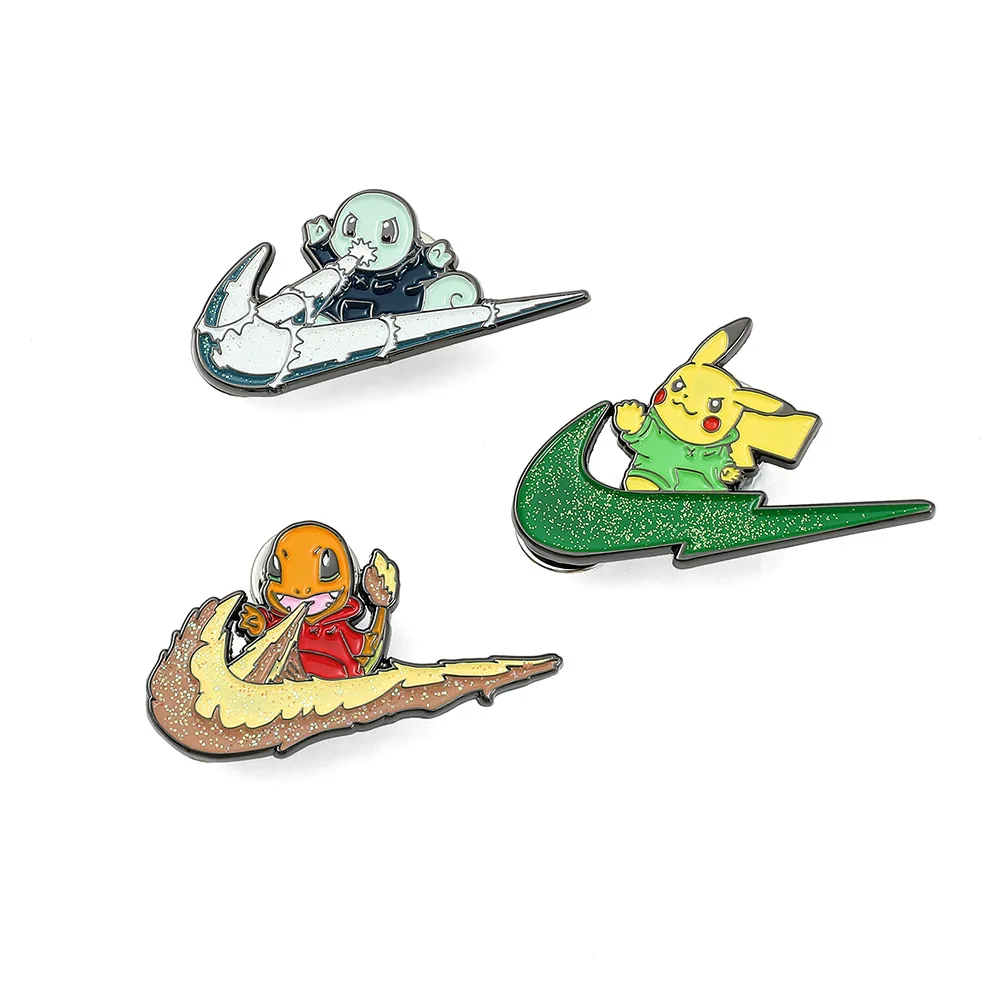 Anime Pins Emaille-Brosche Metall-Abzeichen Schmuck für Kleidung Rucksack-Accessoires Pikachues Kreatives Geschenk