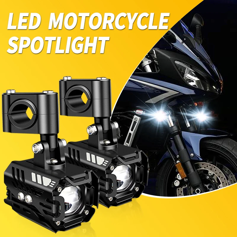 

1 комплект белого и желтого универсального дальнего света для YAMAHA FZ6 FZ6FAZER FZ6N FZ6R FZ6S FZ 6 FAZER светодиодный прожектор мотоциклетные фары 80 Вт