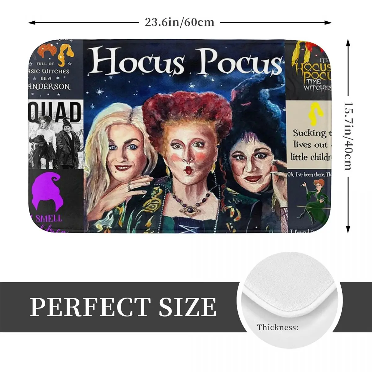 Hocus Pocus I Smell Children I Put A Spell On Anti-slip Doormat Floor Mat Carpet Rug for Kitchen Entrance Bathroom Footpad Mats