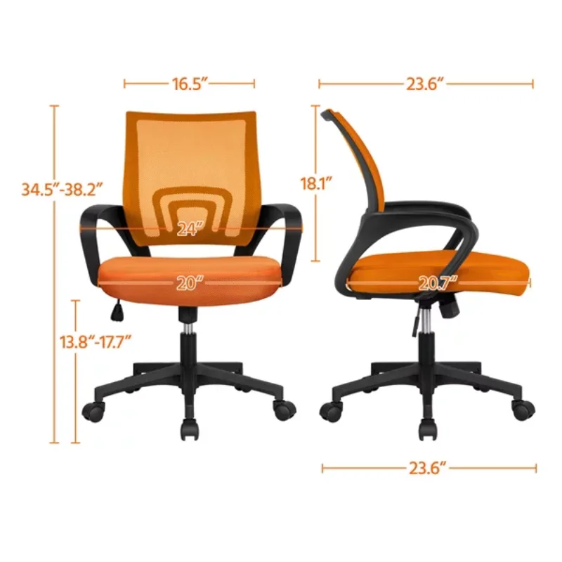 Mid Back Mesh Swivel Office Chair, Cadeira preta com braços, mobiliário de escritório, Mart cadeira ajustável