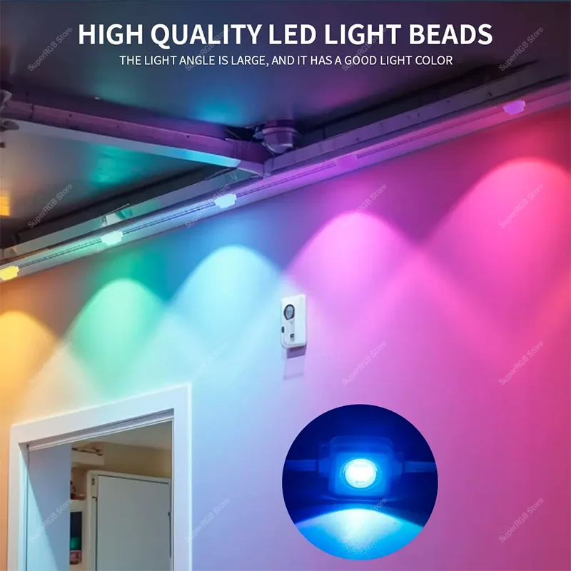 100FT 60LED الذكية RGB Eave أضواء App التحكم IP67 الدائم في الهواء الطلق LED سلسلة أضواء المنزل السنة الجديدة عيد الميلاد لتقوم بها بنفسك الإضاءة #5