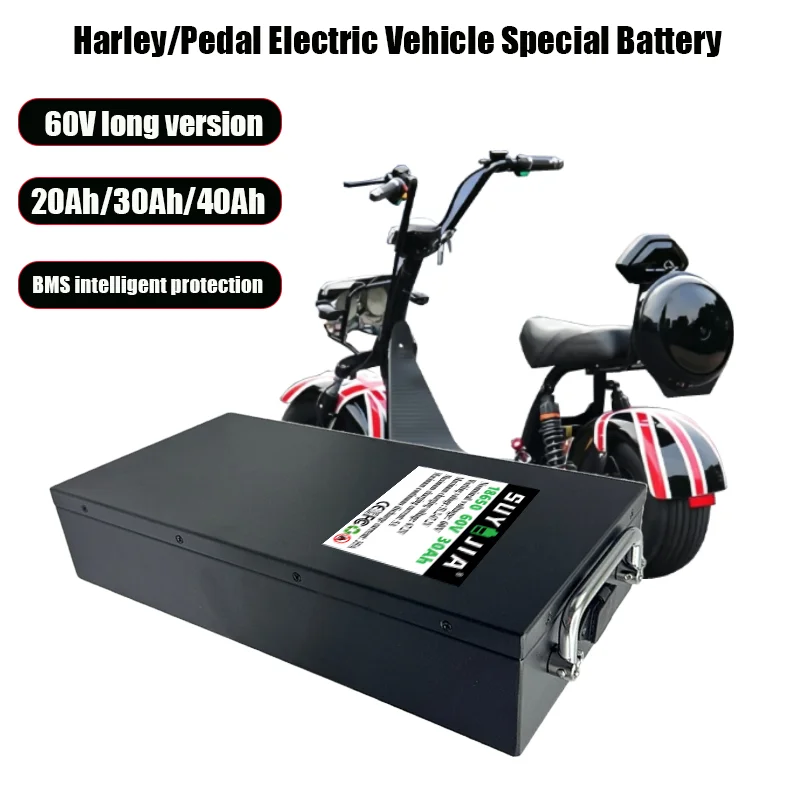 

60V 20Ah 30Ah 40Ah Waterproof Lithium Battery 600W-1200W Suitable for Harley Two-Wheel Foldable Citycoco Electric Scooter