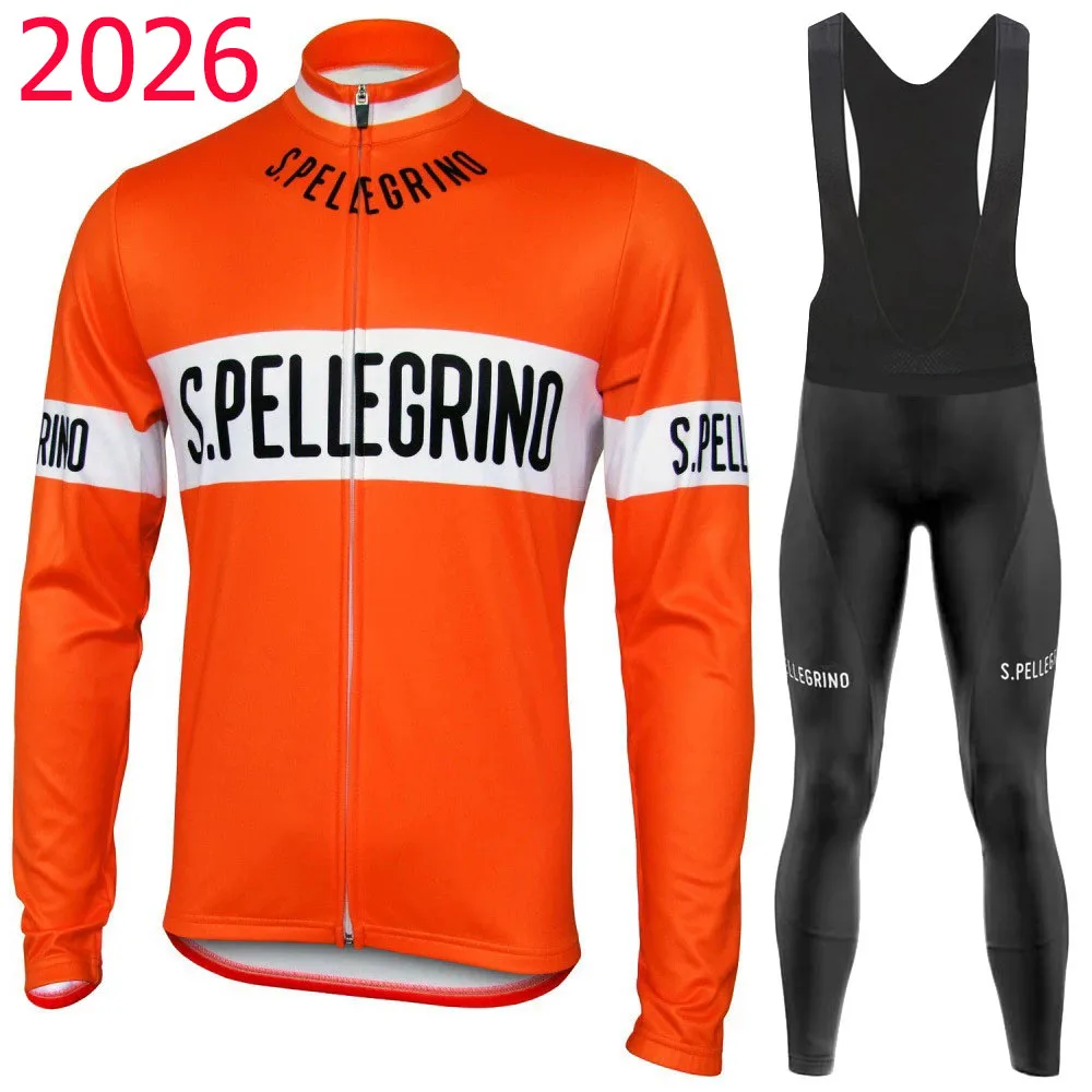 Conjunto de Jersey de Ciclismo San-Pellegrino 2026, Ropa de Verano e Invierno, Traje de Ciclismo de Manga Larga, Pantalones de Ciclismo de Montaña y Carretera, Ropa Ciclismo