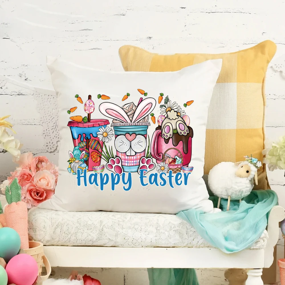 イースターをテーマにした洗えるステッカー,衣類,日曜大工,アイスクリーム,かわいいウサギのパッチ,アイロン,6個に適しています